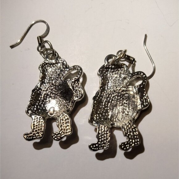 Santa Claus Earrings Vintage Enamel Dangle Drop Hook Red - Picture 3 of 3